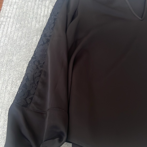 BCBG Black Silky Long Sleeve Top - Picture 2 of 4